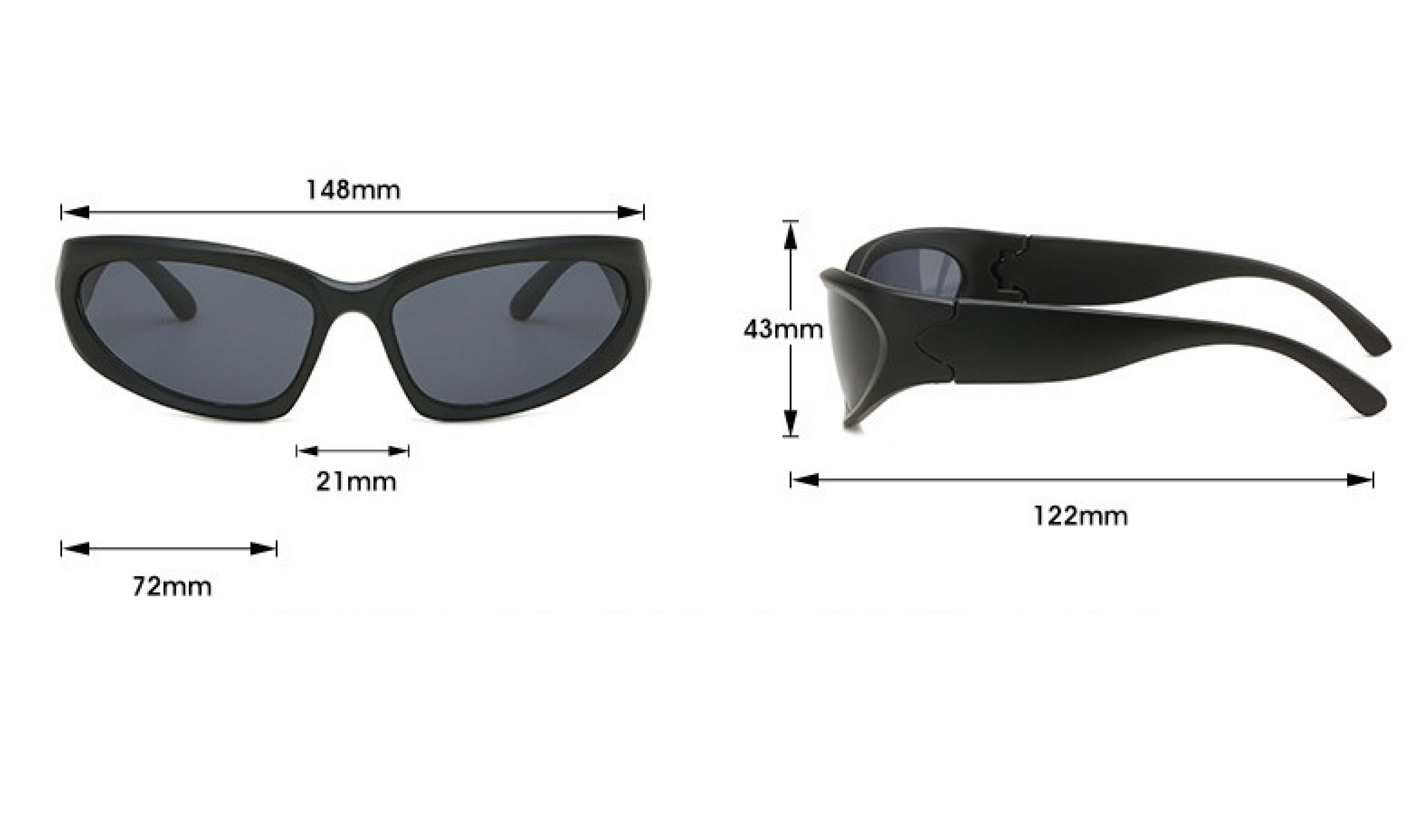 Polarized Wrap Around Y2K Sunglasses Newgew