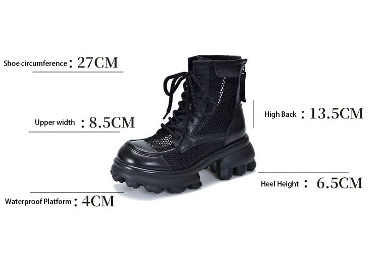 Hollow Thick-Soled Mesh Boots Newgew