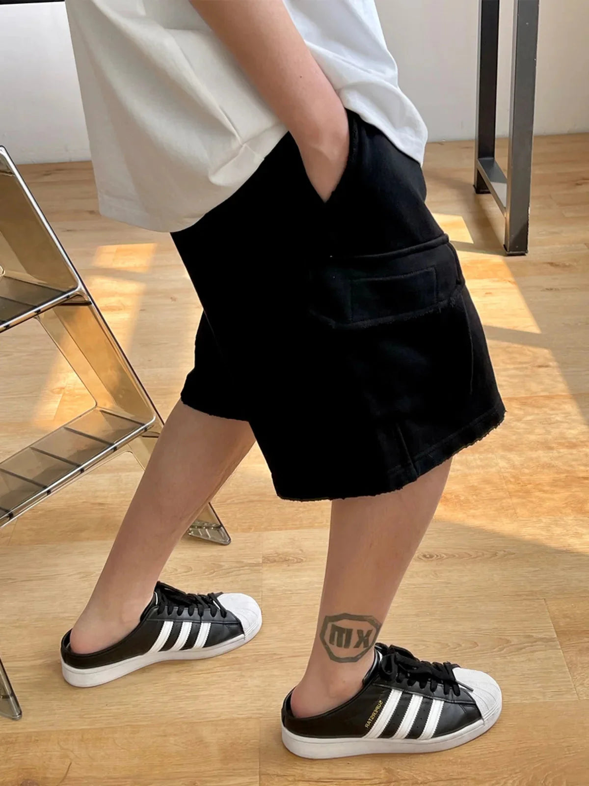 Raw Hem Cargo Jogger Shorts Newgew