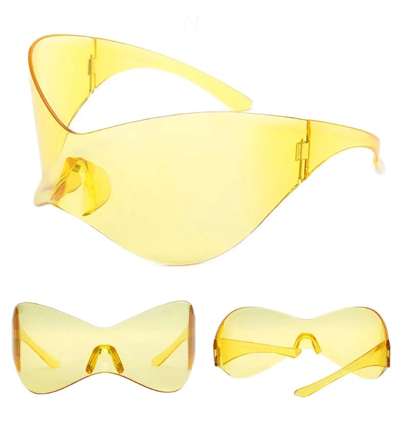 Rimless Shield Oversized Sunglasses Newgew