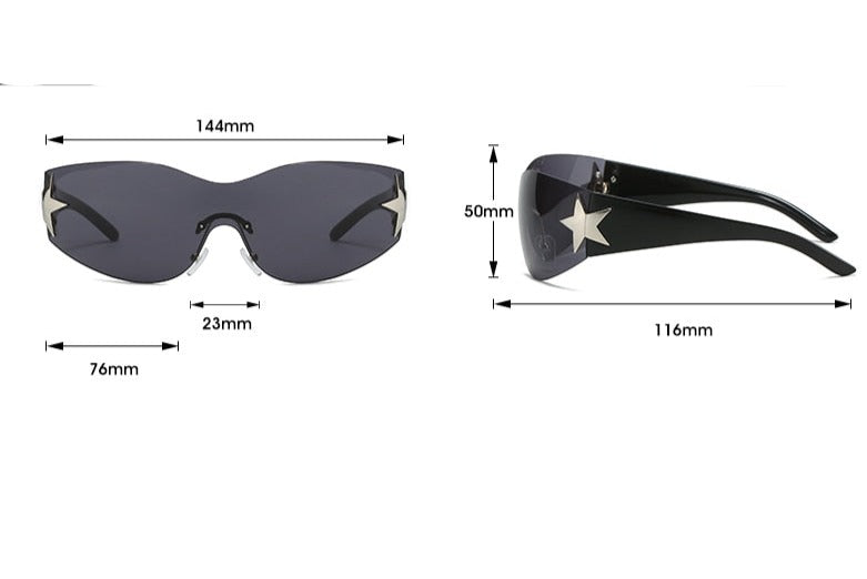 Rimless 'Star' Sunglasses Newgew