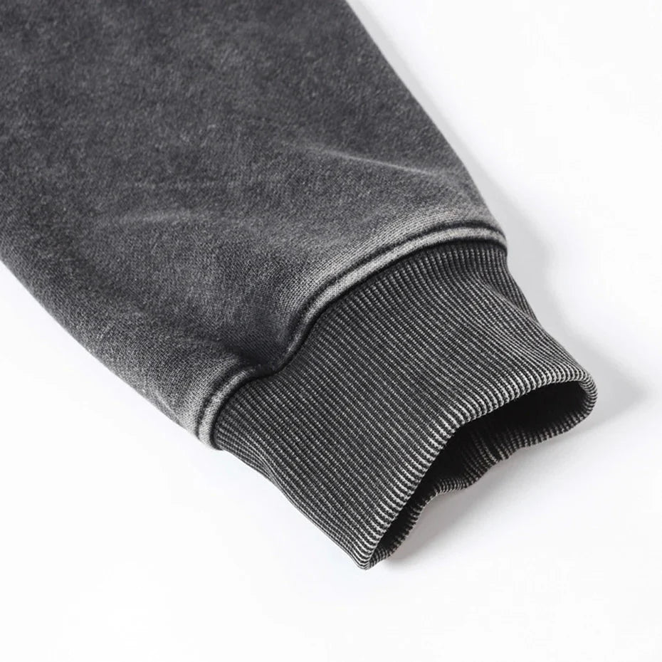 Riveted Acid Wash Zip-up Hoodie Newgew
