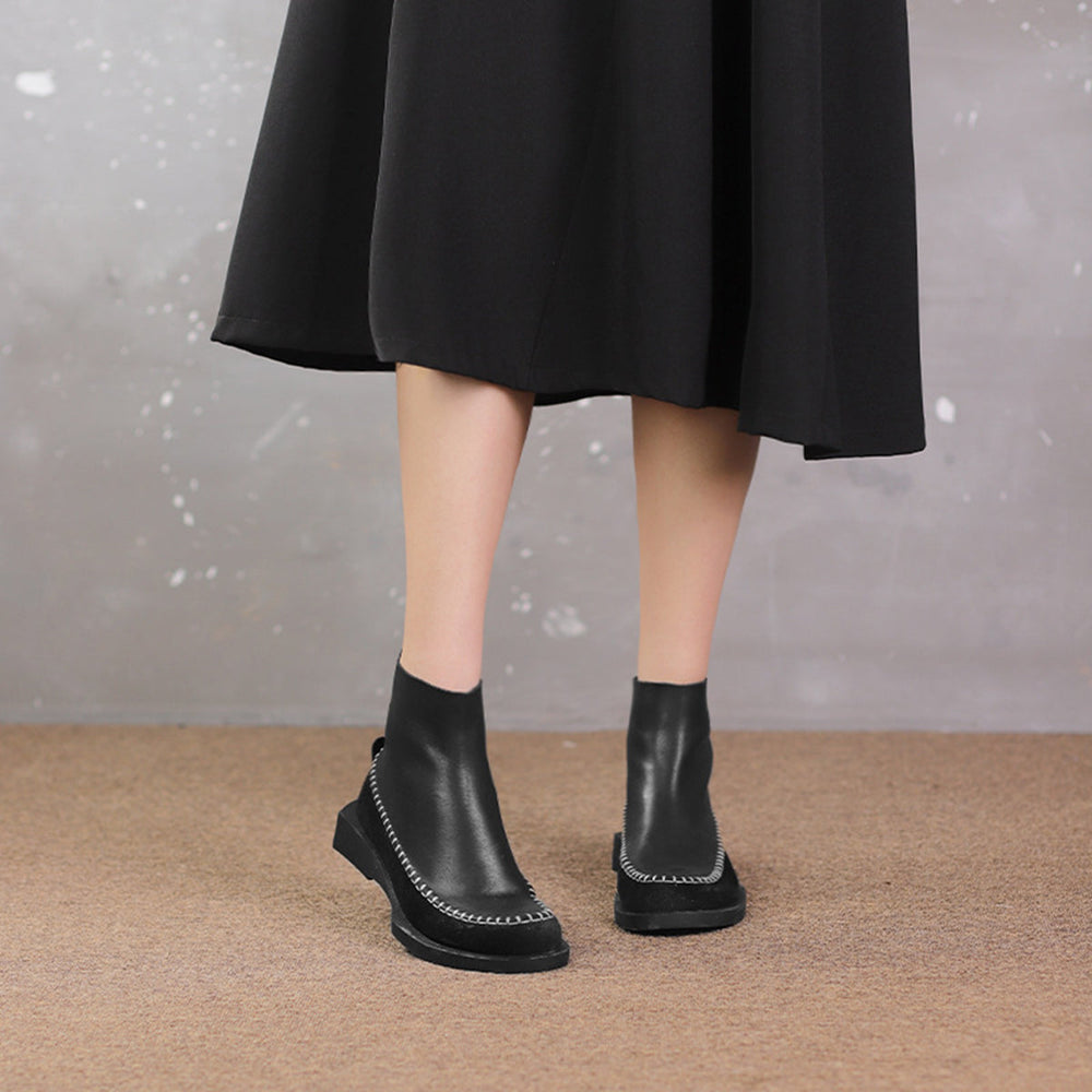 Round Toe Paneled Lightweight Chelsea Boots for Women – PinTow