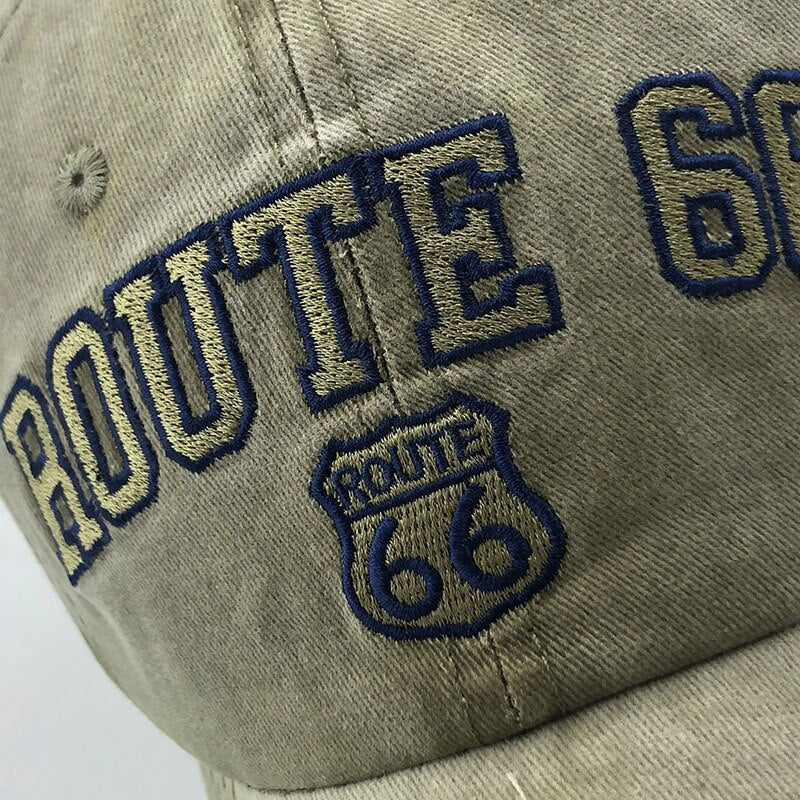 'Route 66' Vintage Style Washed Cap Newgew