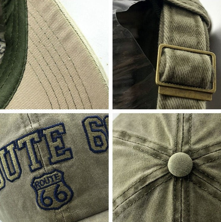 'Route 66' Vintage Style Washed Cap Newgew