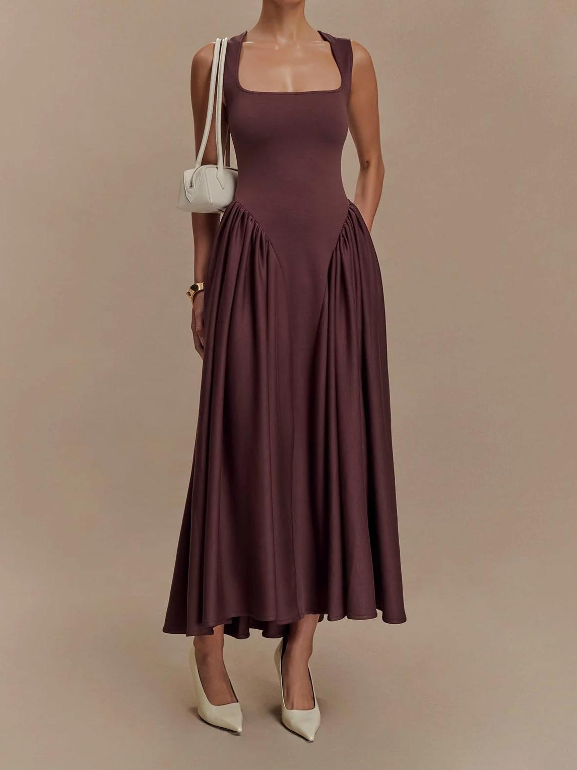 SHARON Midi Dress - Cacao Brown Newgew Dresses