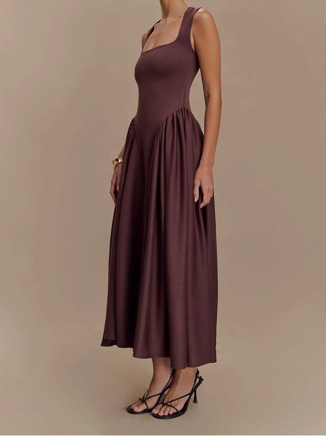 SHARON Midi Dress - Cacao Brown Newgew Dresses