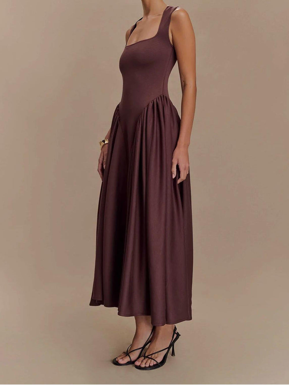 SHARON Midi Dress - Cacao Brown Newgew Dresses