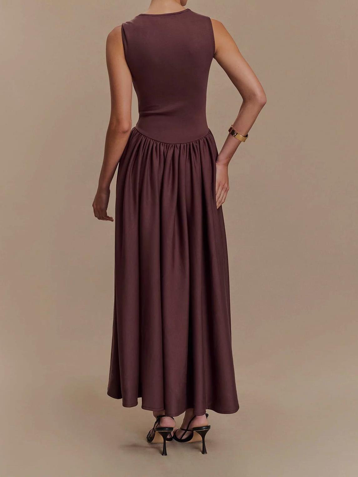 SHARON Midi Dress - Cacao Brown Newgew Dresses