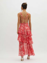 Strappy Back Ruffle Maxi Dress Newgew Dresses