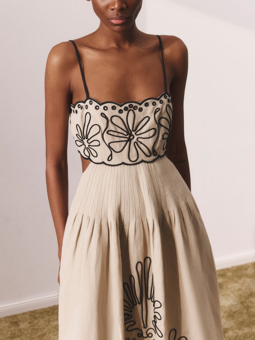 Summer Print Strap Midi Dress Newgew Dresses
