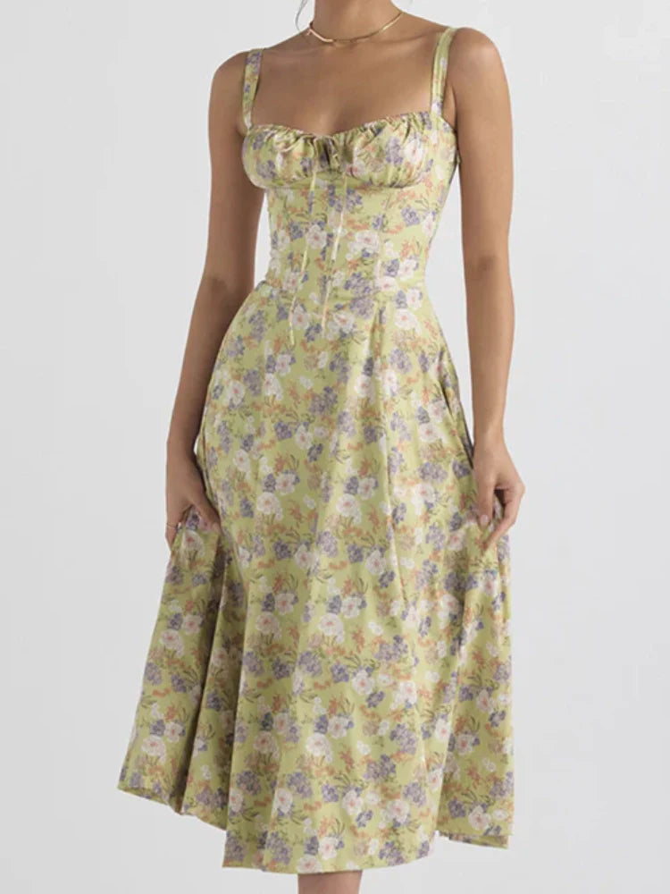 Backless Floral Midi Dress Newgew Dresses