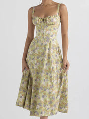 Backless Floral Midi Dress Newgew Dresses