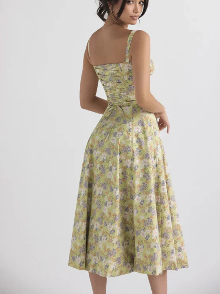 Backless Floral Midi Dress Newgew Dresses