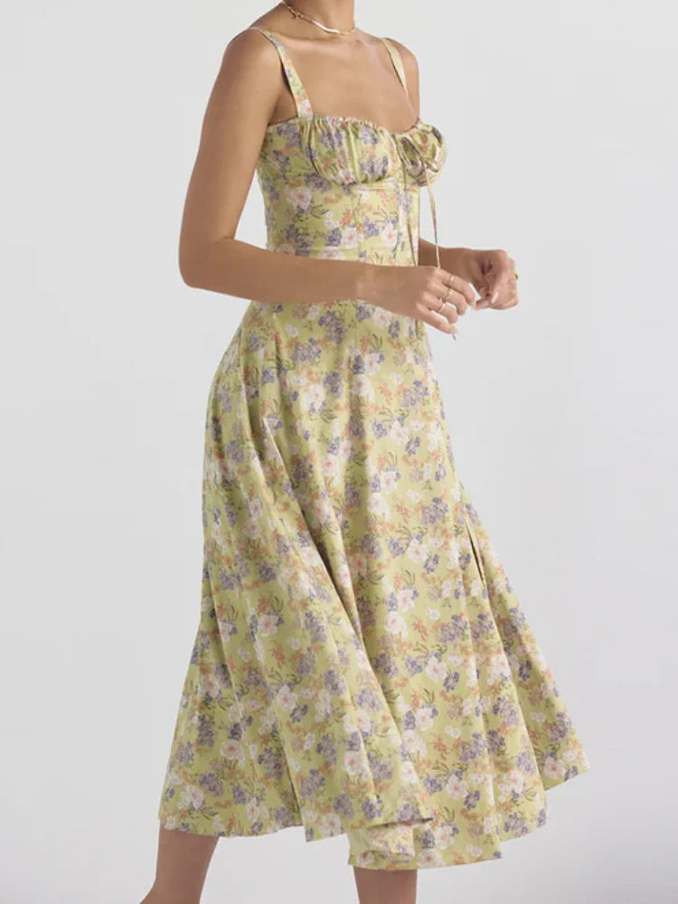 Backless Floral Midi Dress Newgew Dresses