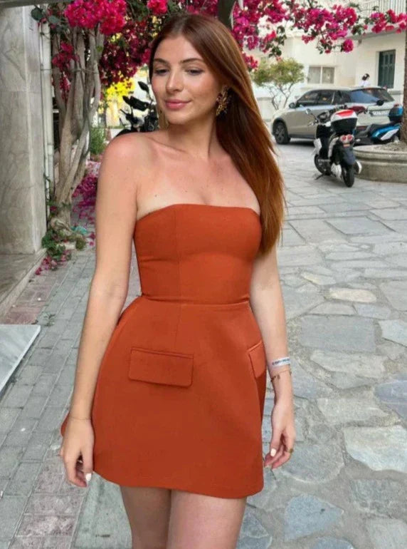 Alma Mae - Elegant strapless dress Newgew Dresses