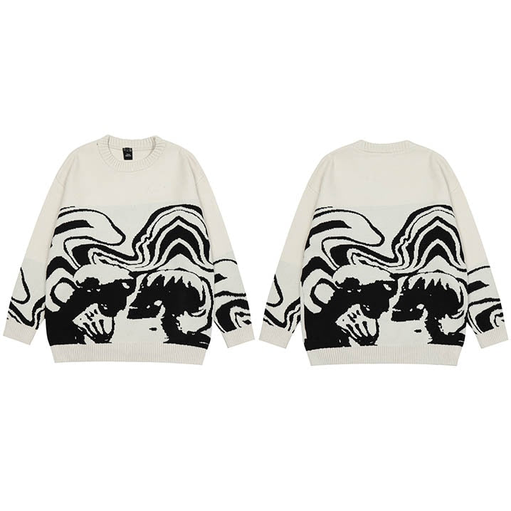 Skeleton Kiss Graphic Sweater Newgew