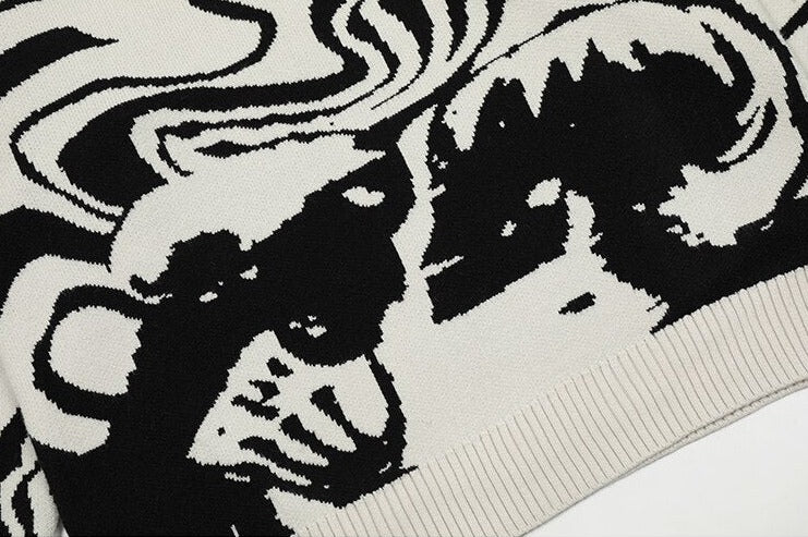 Skeleton Kiss Graphic Sweater Newgew