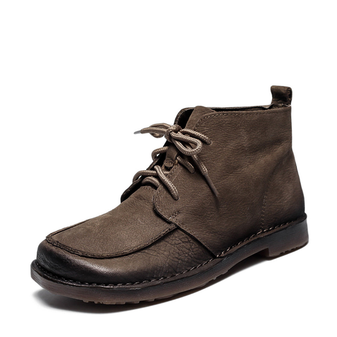 Square Toe Retro Soft Leather Boots – PinTow