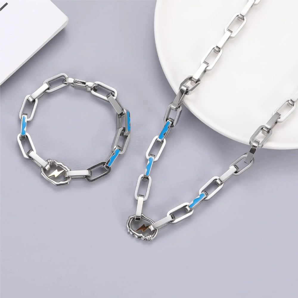 Stainless Steel Chain Lightning Necklace Newgew