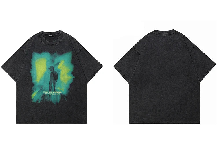 'Stuck Here' Acid Washed T-Shirt Newgew