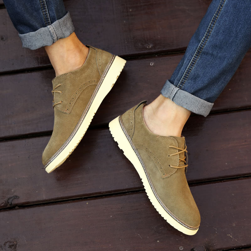Men Retro Leather Flat Casual Oxford Newgew Shoes