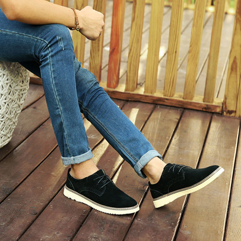 Men Retro Leather Flat Casual Oxford Newgew Shoes