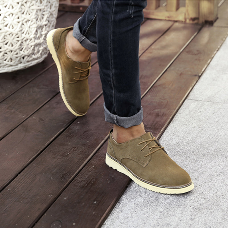 Men Retro Leather Flat Casual Oxford Newgew Shoes