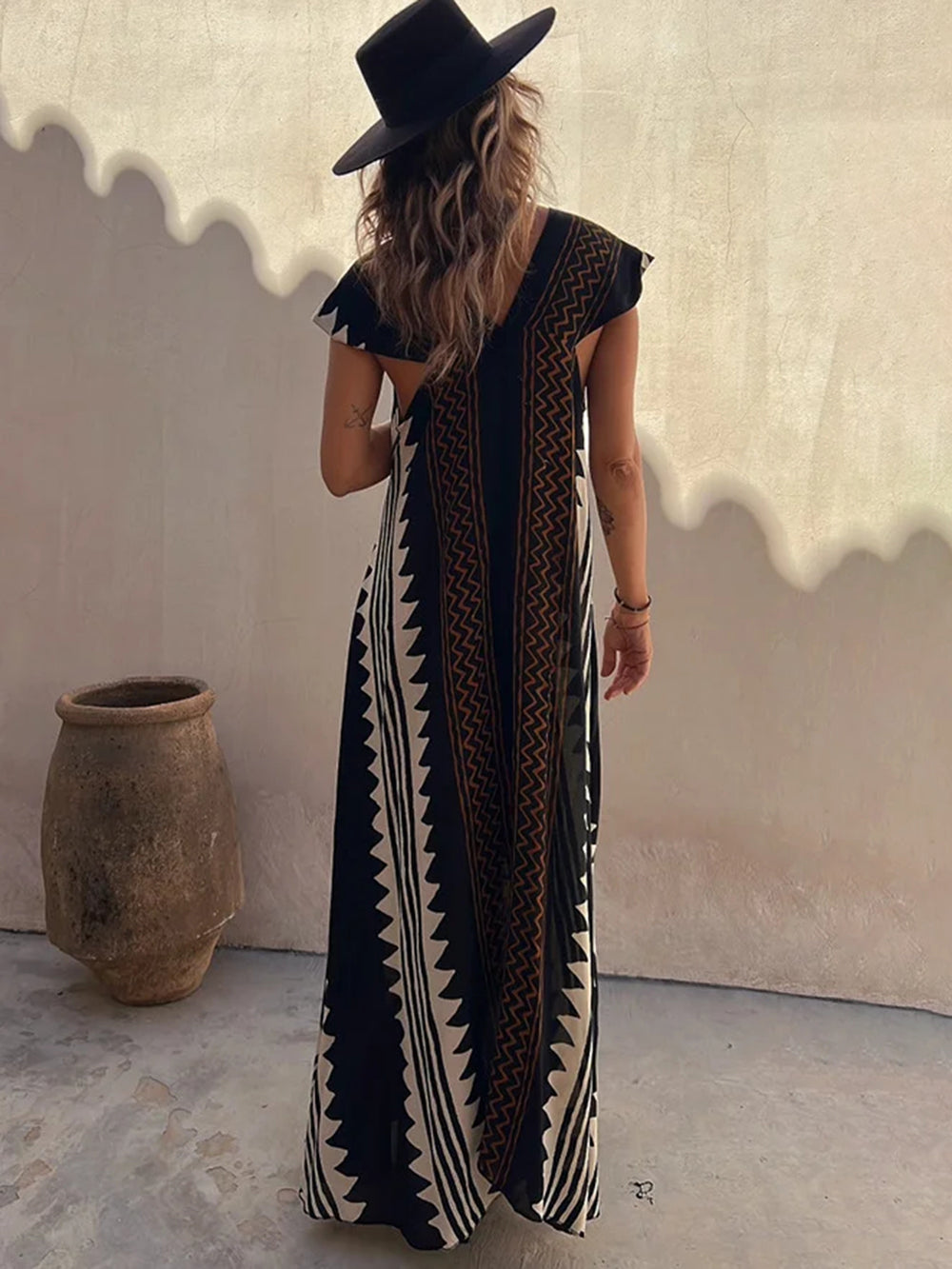 Shannon Bohemian Aztec Print Maxi Dress Newgew Dresses