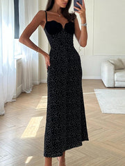 Velvet Insert Midi Dress Newgew Dresses