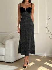 Velvet Insert Midi Dress Newgew Dresses