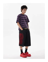 Y2K Embroidered Dragon Shorts Newgew