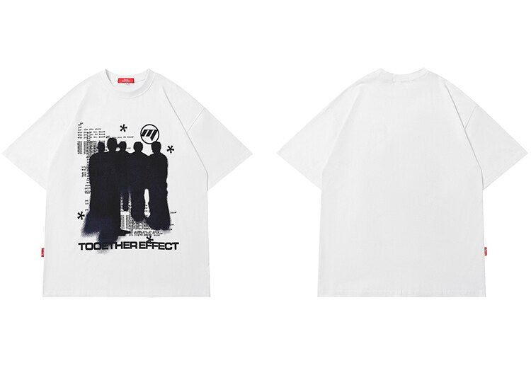 Y2K Grunge Silhouette Graphic T-Shirt Newgew