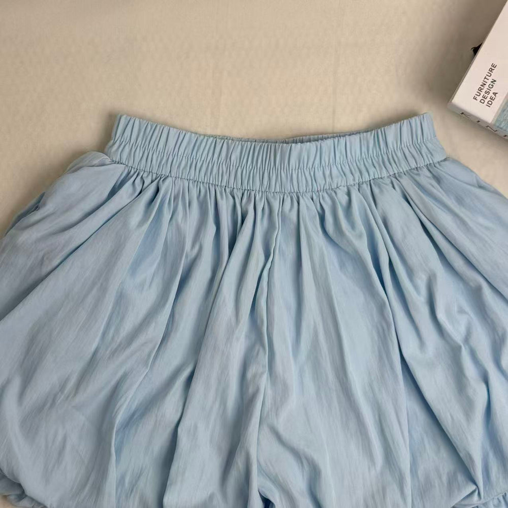 Blue  A-Line Puffy Tulip Skort PinTow