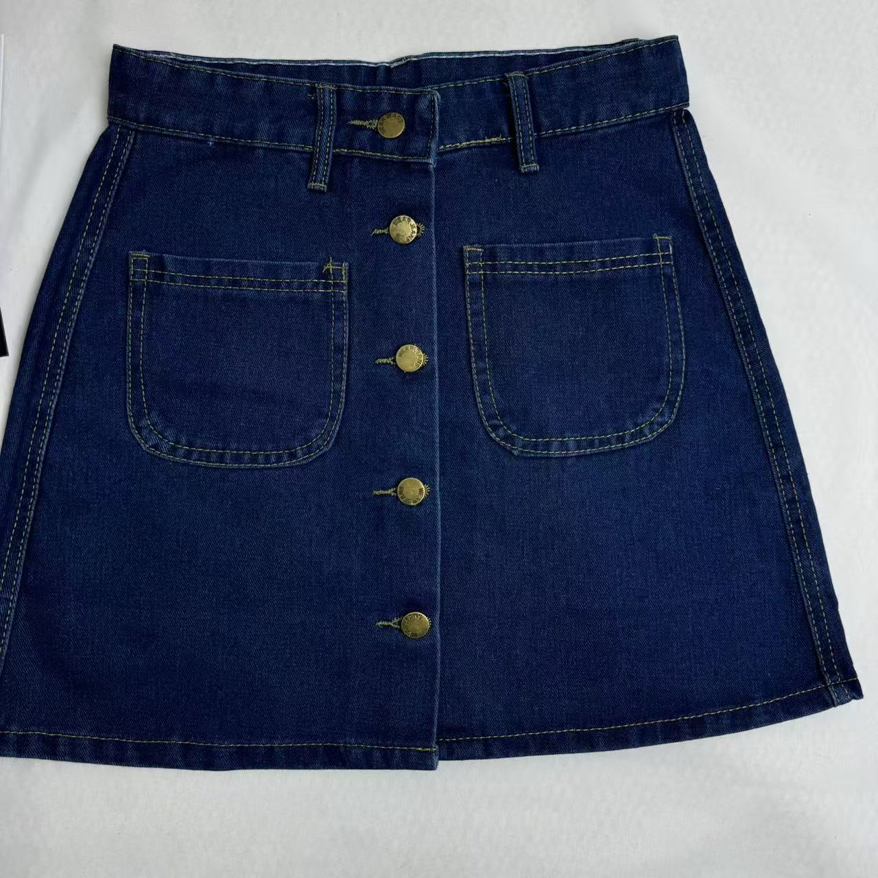 High-Waisted Button-Front Skirt PinTow