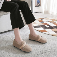 Women Casual Winter Fleece Buckle Shoes Newgew Shoes