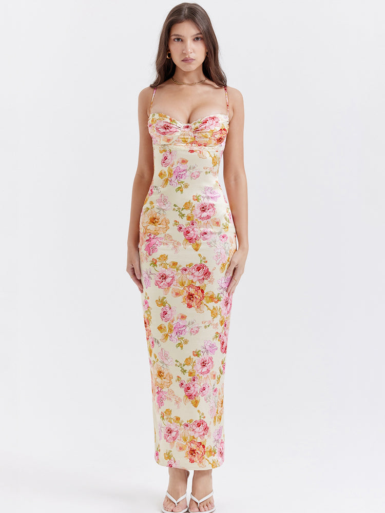 Ivory Floral Maxi Dress Newgew Dresses