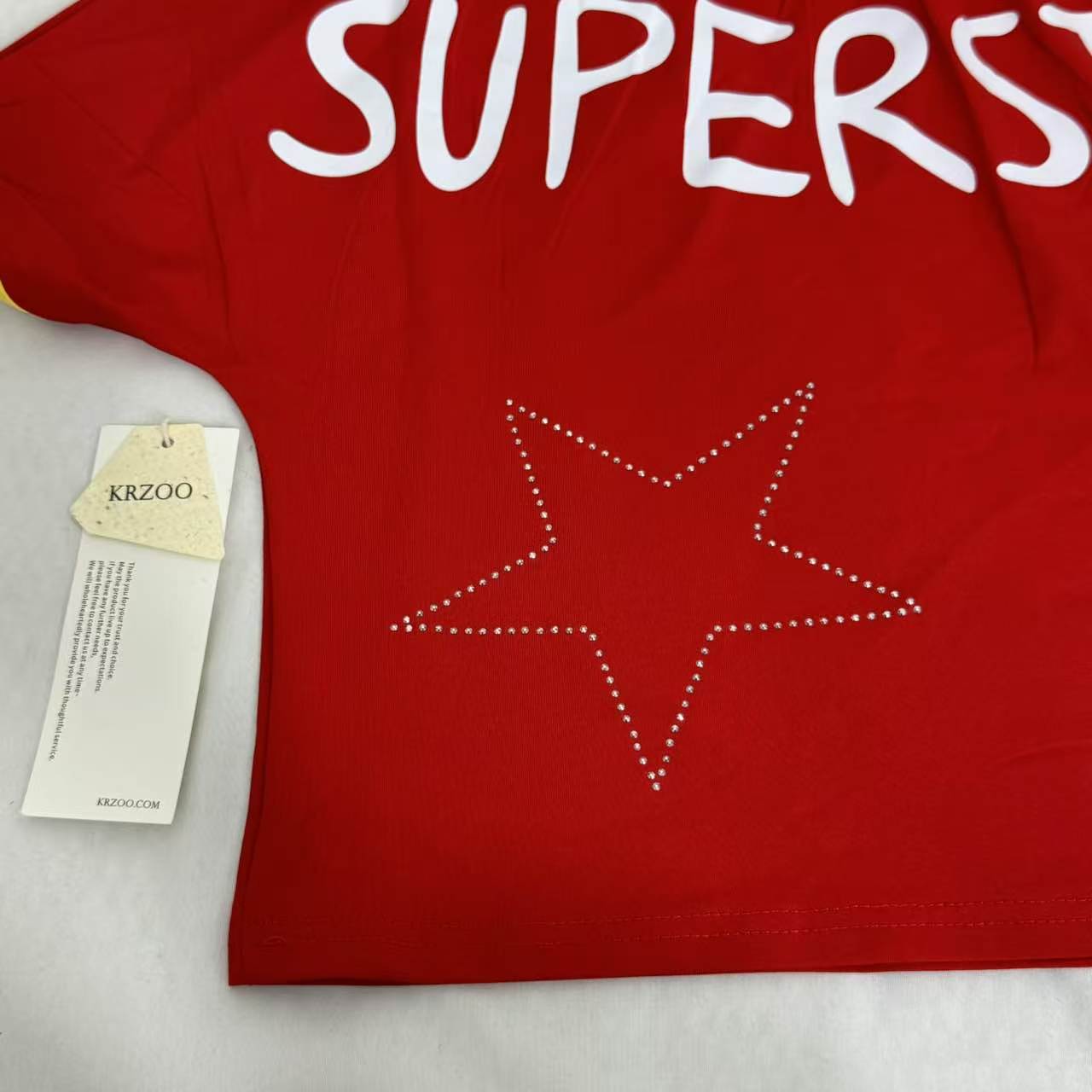 Stitched Diamond Lettered Fitted Top PinTow