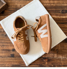 Women Retro Suede Leather Soft Flat Casual Training Shoes Newgew Shoes