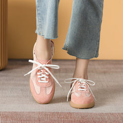 Women Patchwork Leather Comfort Soft Casual Shoes Newgew Shoes