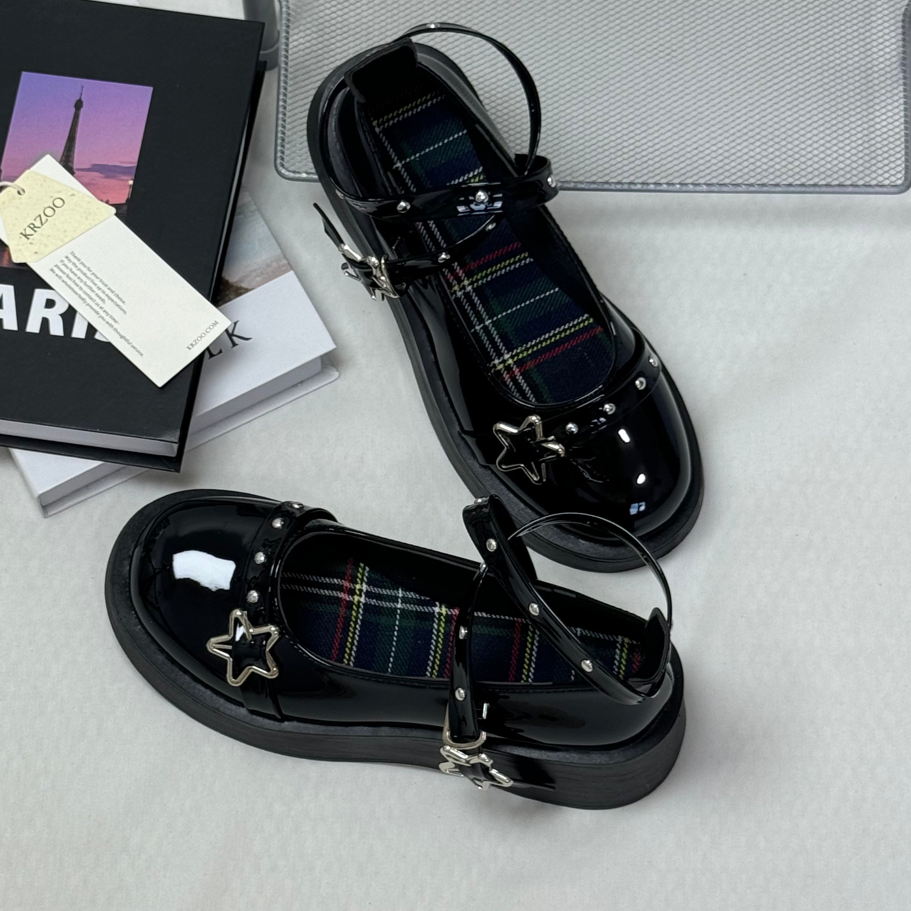 Retro Small Leather Shoes With Thick Soles PinTow