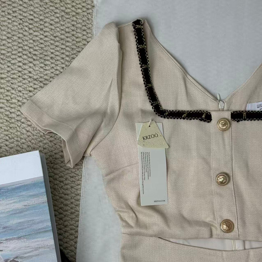 Chic Square-Neck Slim-Fit Dress For Petites PinTow