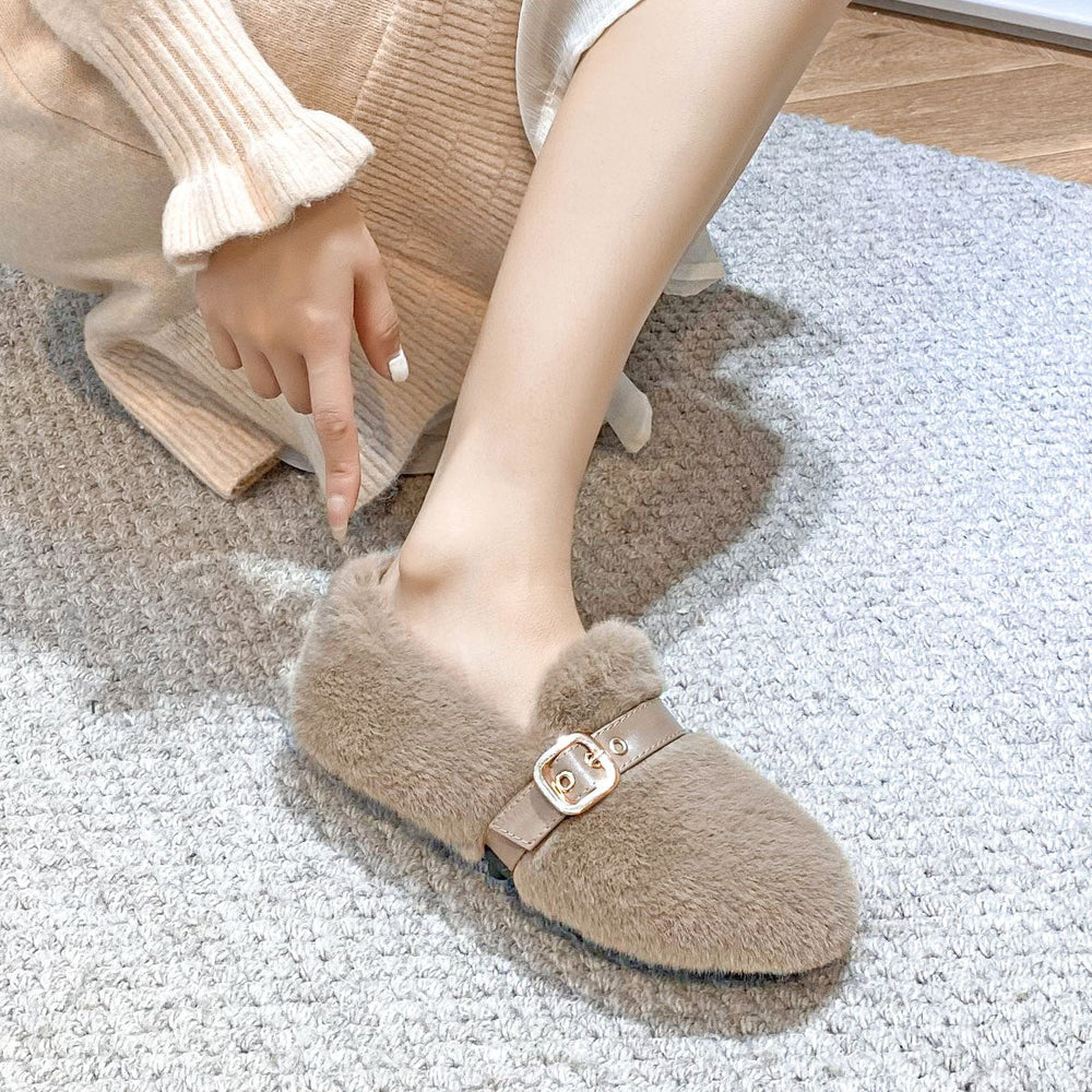 Women Minimalist Flat Soft Furred Casual Shoes Newgew Shoes