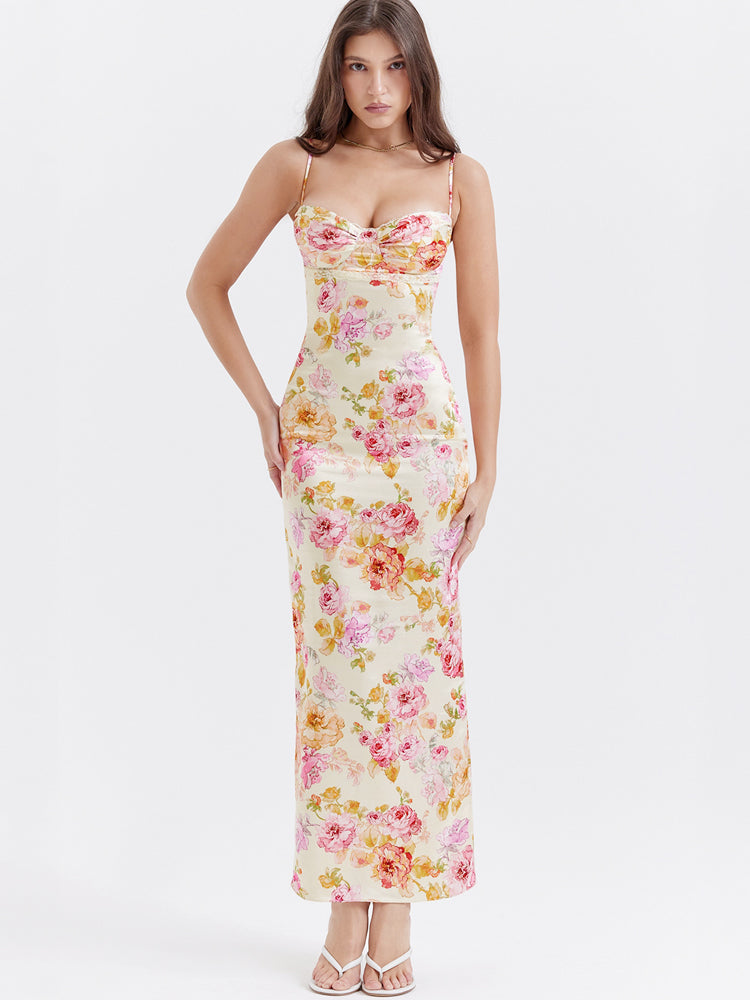Ivory Floral Maxi Dress Newgew Dresses