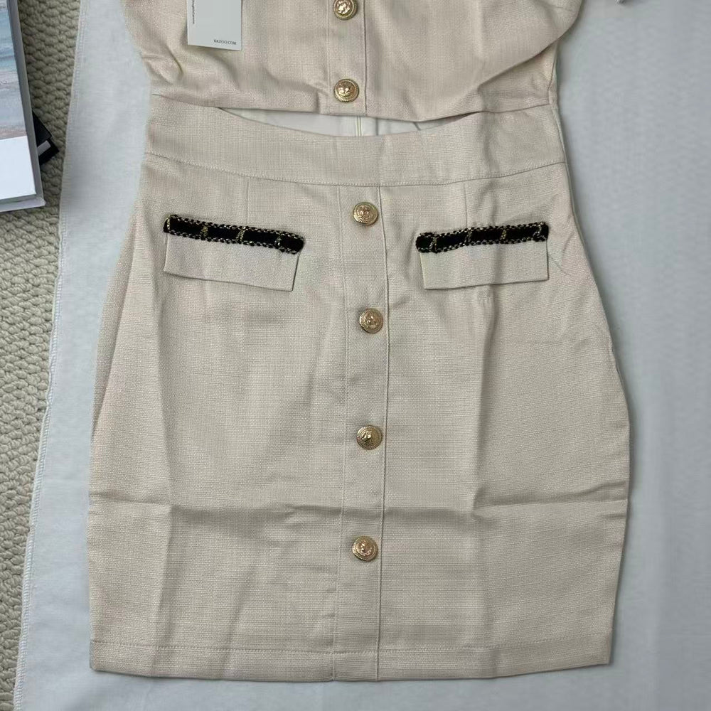 Chic Square-Neck Slim-Fit Dress For Petites PinTow