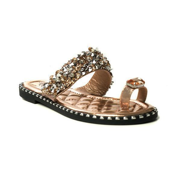 Embellished Open Toe Slippers NewGew