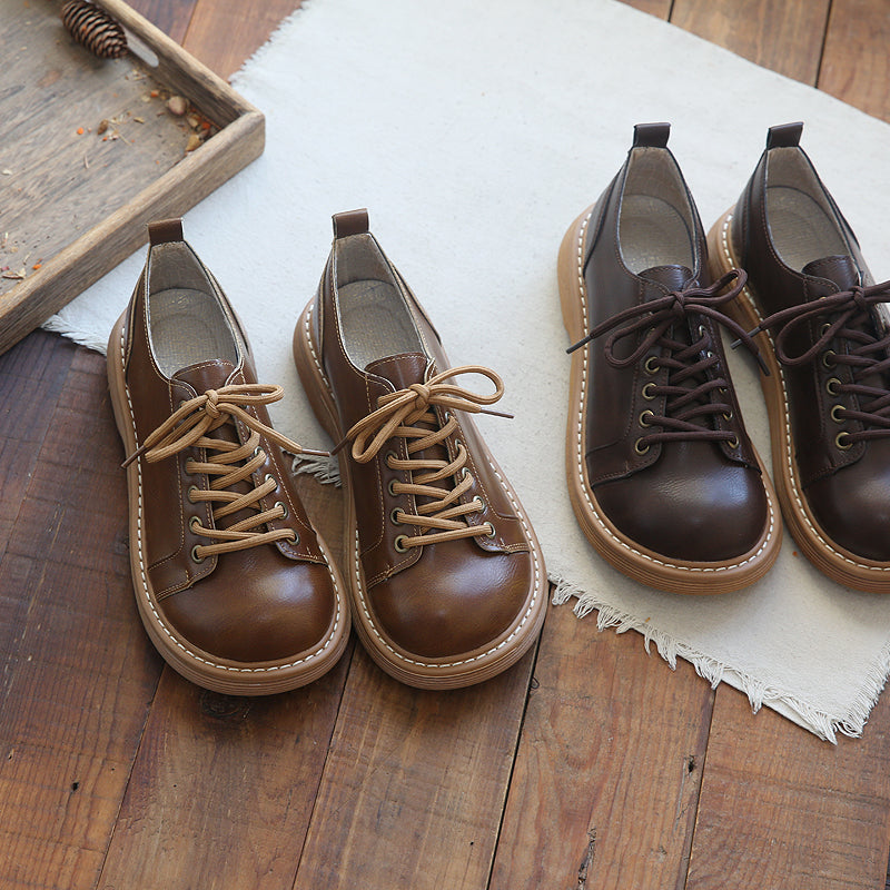 Women Retro Minimalist Thick Soled Casual Shoes Newgew Shoes