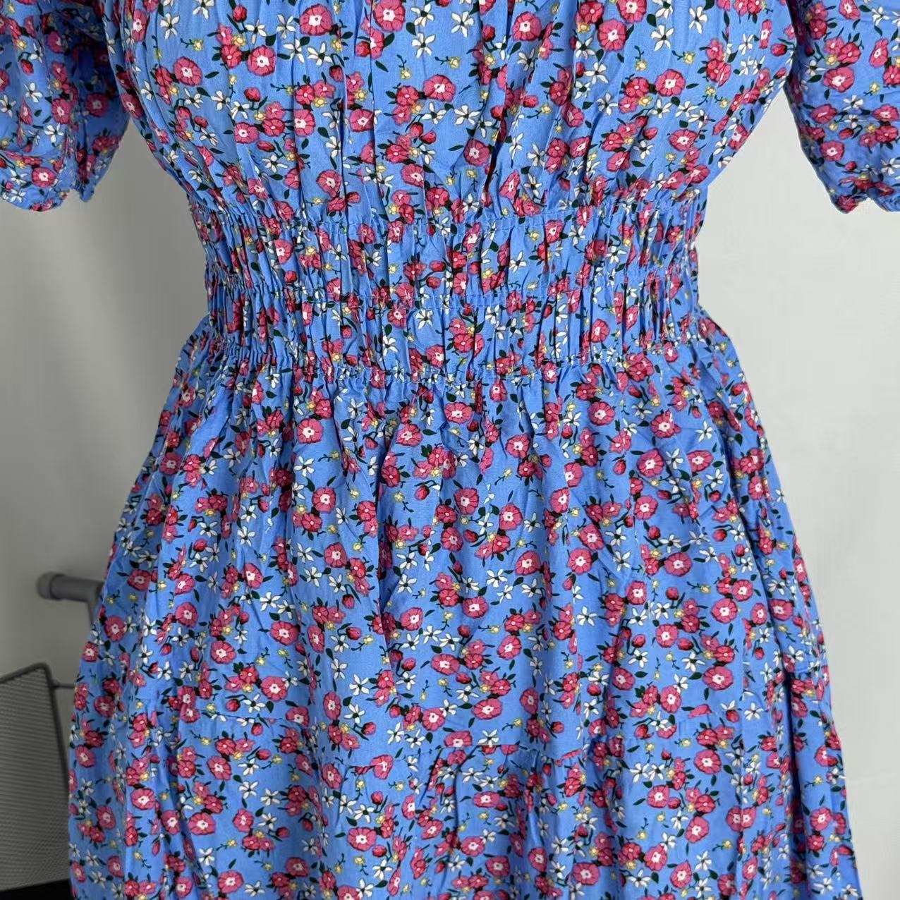 Floral Print Fitted Waist Long Dress PinTow
