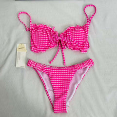 Belted Triangle Bikini Swimsuit Set PinTow