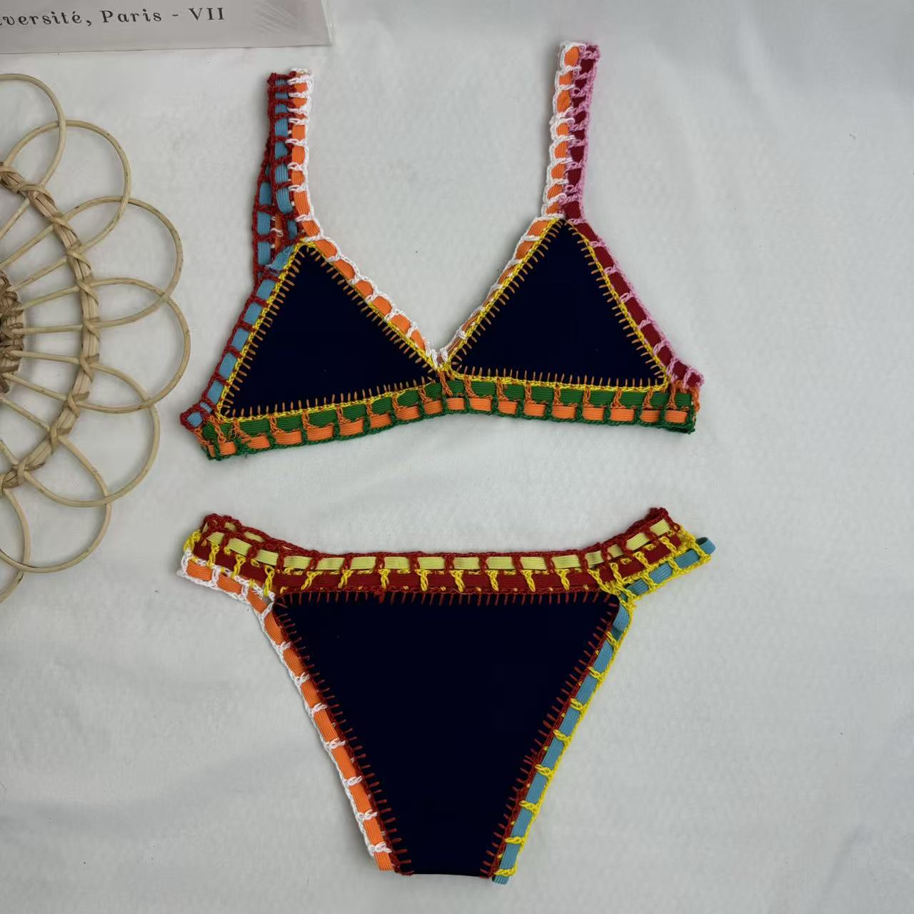 Two-Piece Colorful Bikini With Contrast Trim PinTow